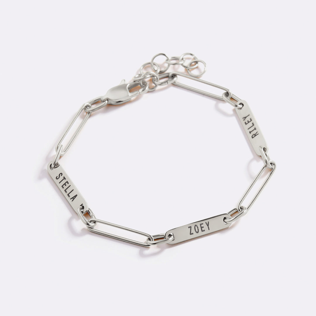 Personalized Paperclip Name Bracelet