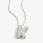 Pave Bubble Initial Necklace
