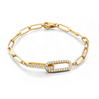 Pave Paperclip Chain Bracelet
