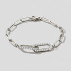 Pave Paperclip Chain Bracelet