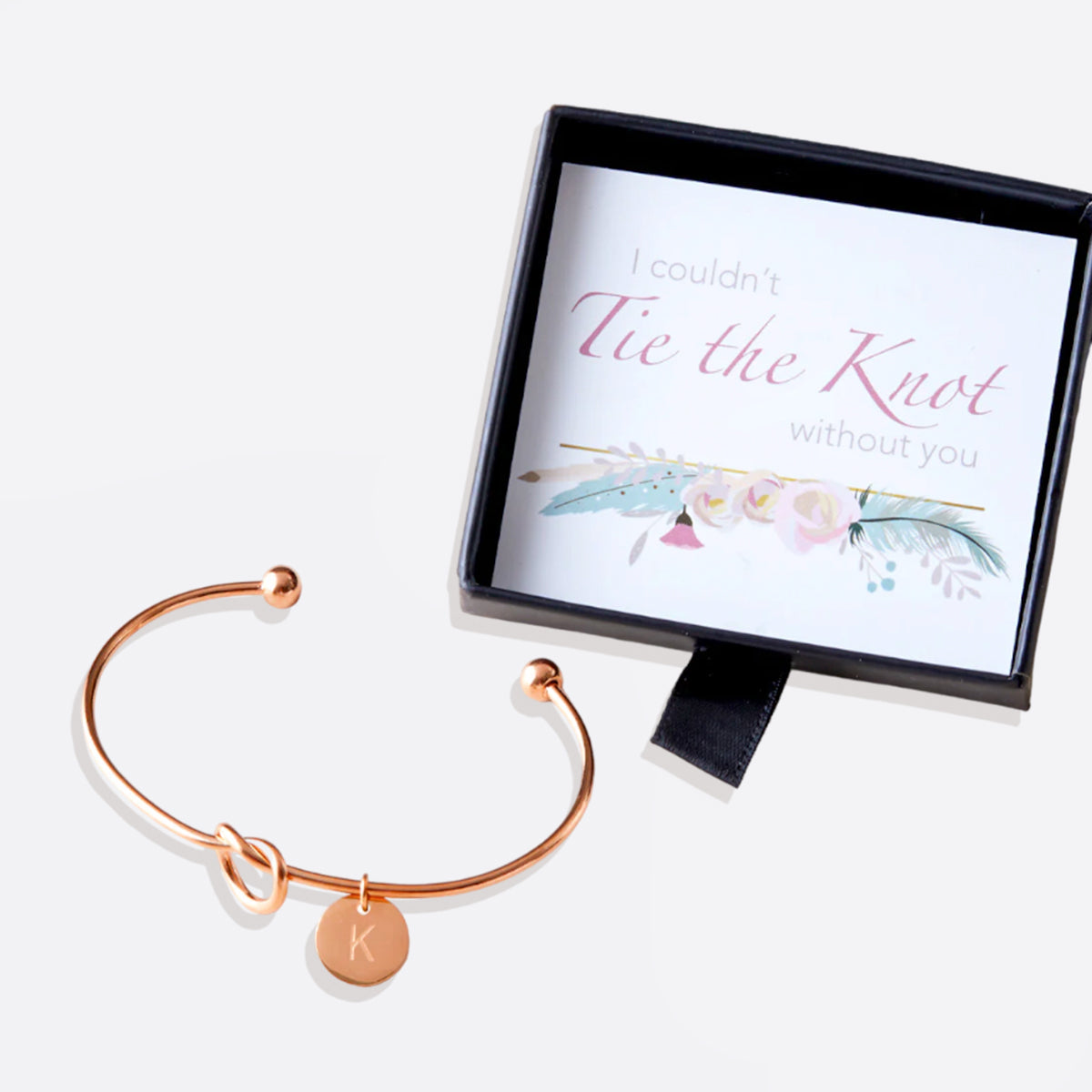 Personalized Tie the Knot Bracelet • Bridesmaid Gift Bracelet