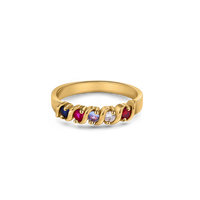 Personalized Wave Birthstones Ring