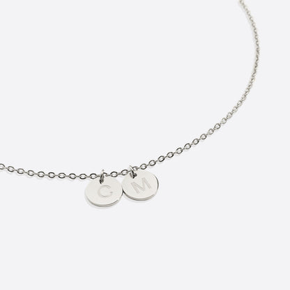 Dainty Disc Initial Necklace
