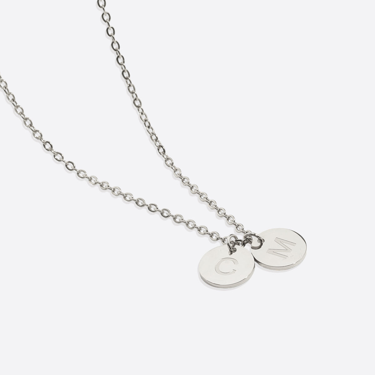 Dainty Disc Initial Necklace