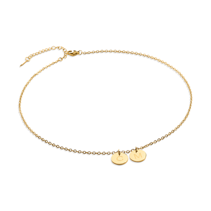 Dainty Disc Initial Necklace