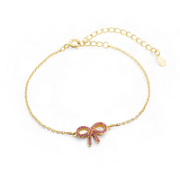 Pink Pave Bow Bracelet