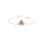 Pink Pave Initial Bracelet
