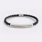 Powerful, Beautiful, Brilliant, and Brave Beaded Inspire Bracelet