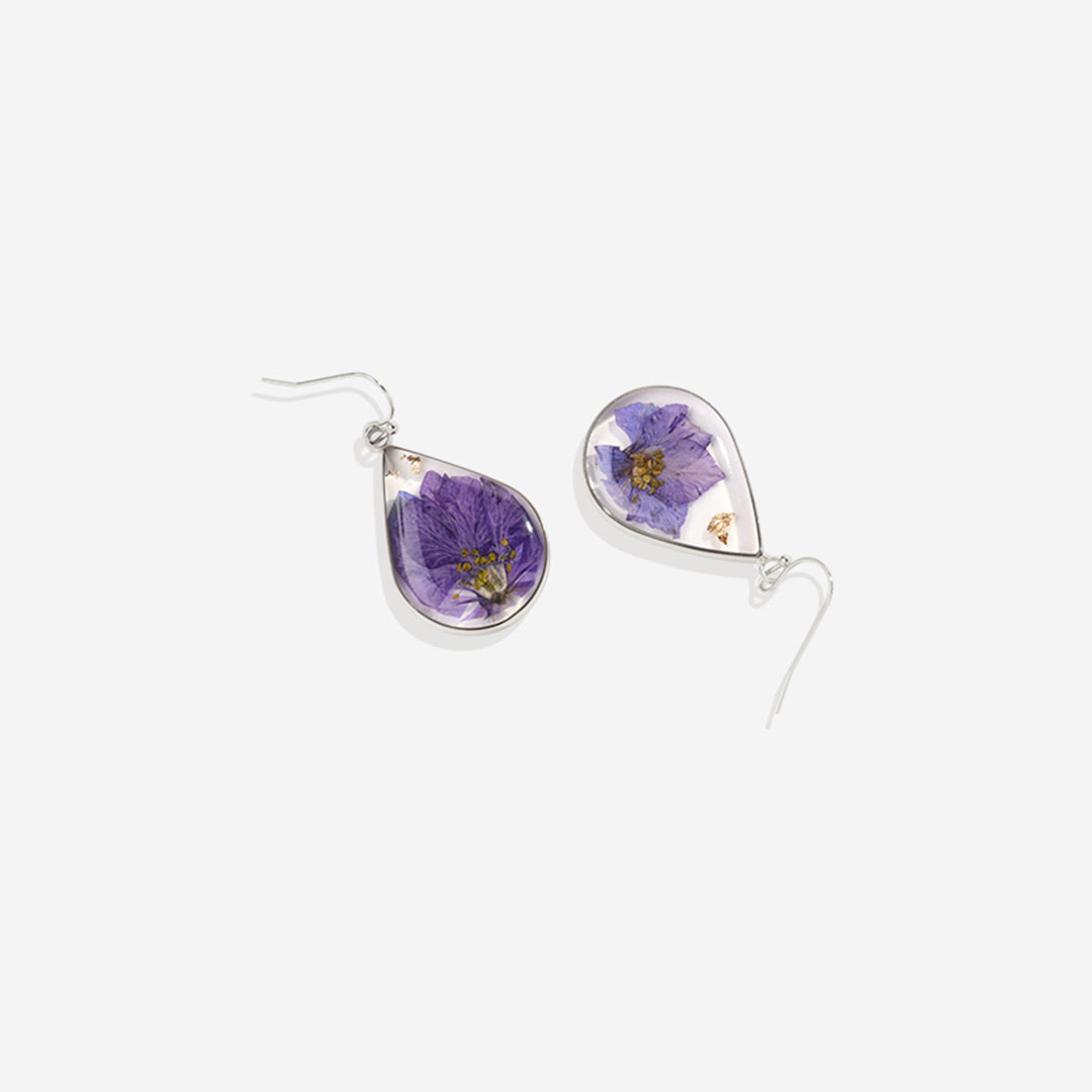 Pressed Birth Flower Earrings