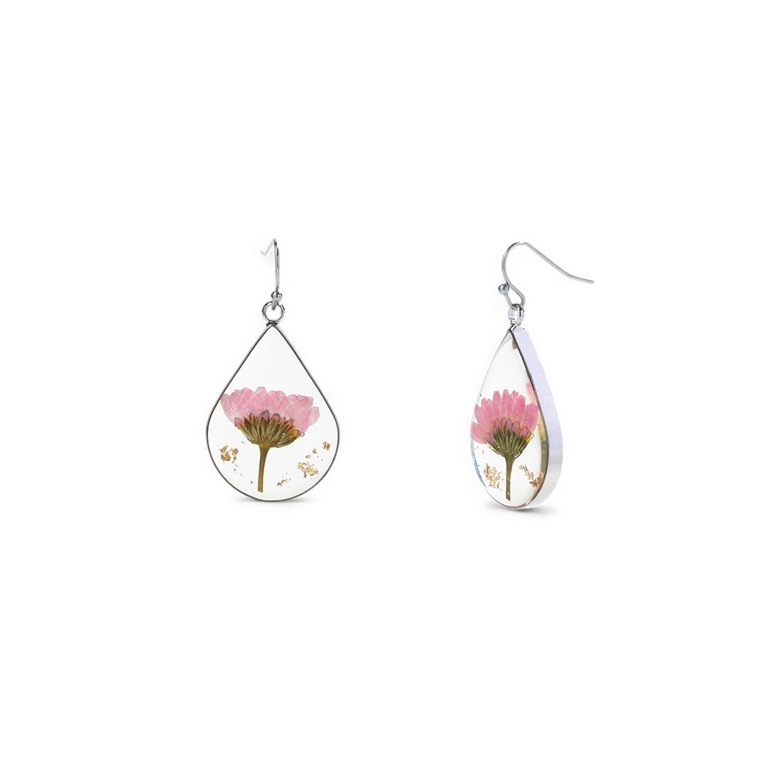 Pressed Birth Flower Earrings