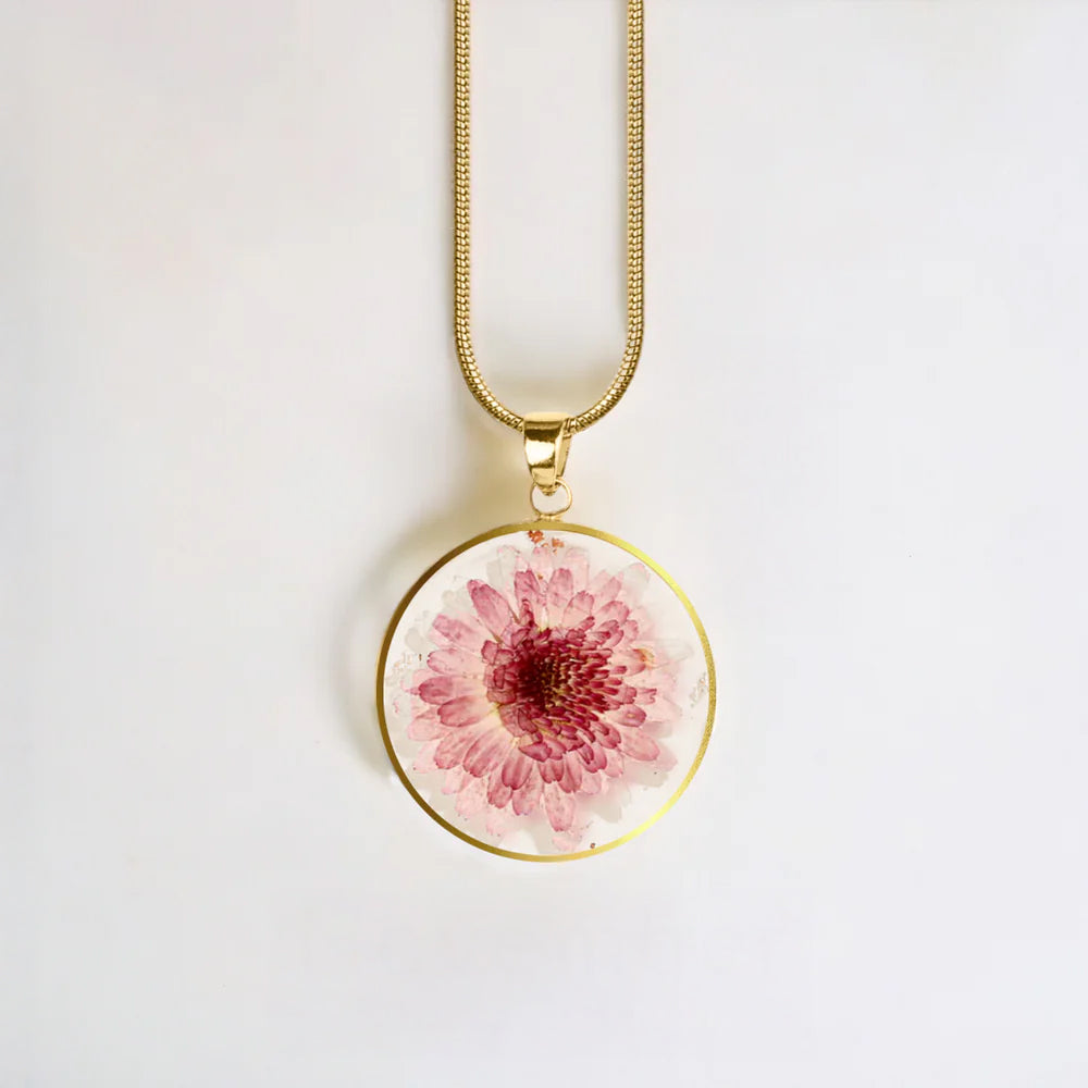Pressed Birth Flower Necklace