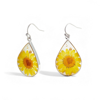 Pressed Birth Flower Earrings