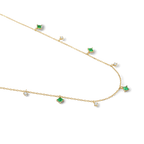 Princess-Cut Emerald Station Necklace