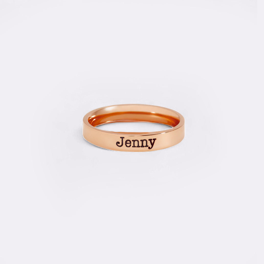 Engraved Stackable Name Ring | 3mm Band