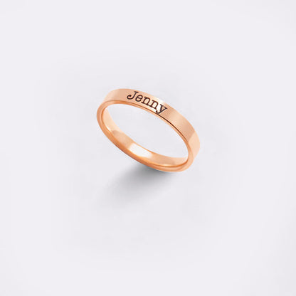 Engraved Stackable Name Ring | 3mm Band