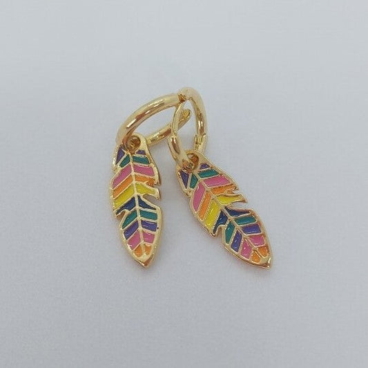 Rainbow Feather Earrings