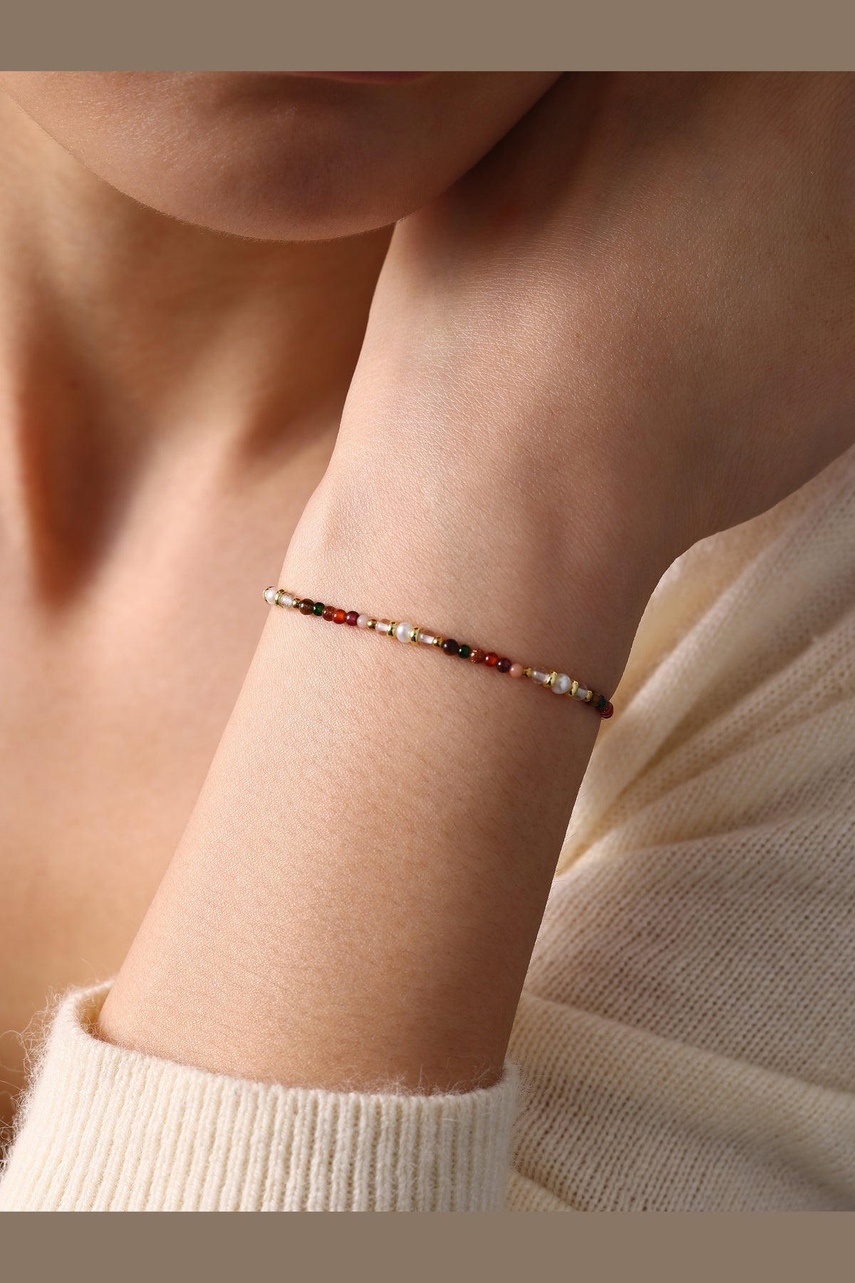 Rainbow Tourmaline Minimalist Bracelet