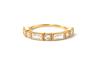 Round & Baguette Vintage Ring