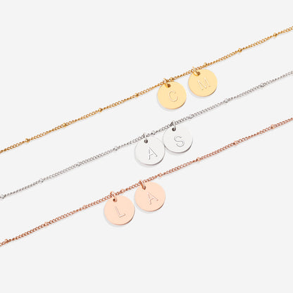 Dainty Disc Initial Necklace