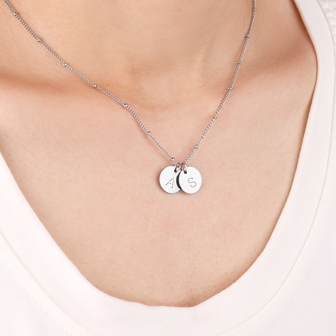 Dainty Disc Initial Necklace
