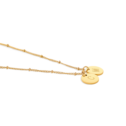 Dainty Disc Initial Necklace