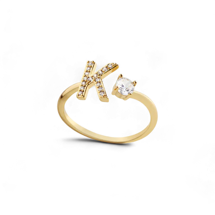 Pave Adjustable Initial Ring