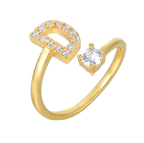 Pave Adjustable Initial Ring