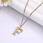 Crystal Accent Letter Satellite Necklace