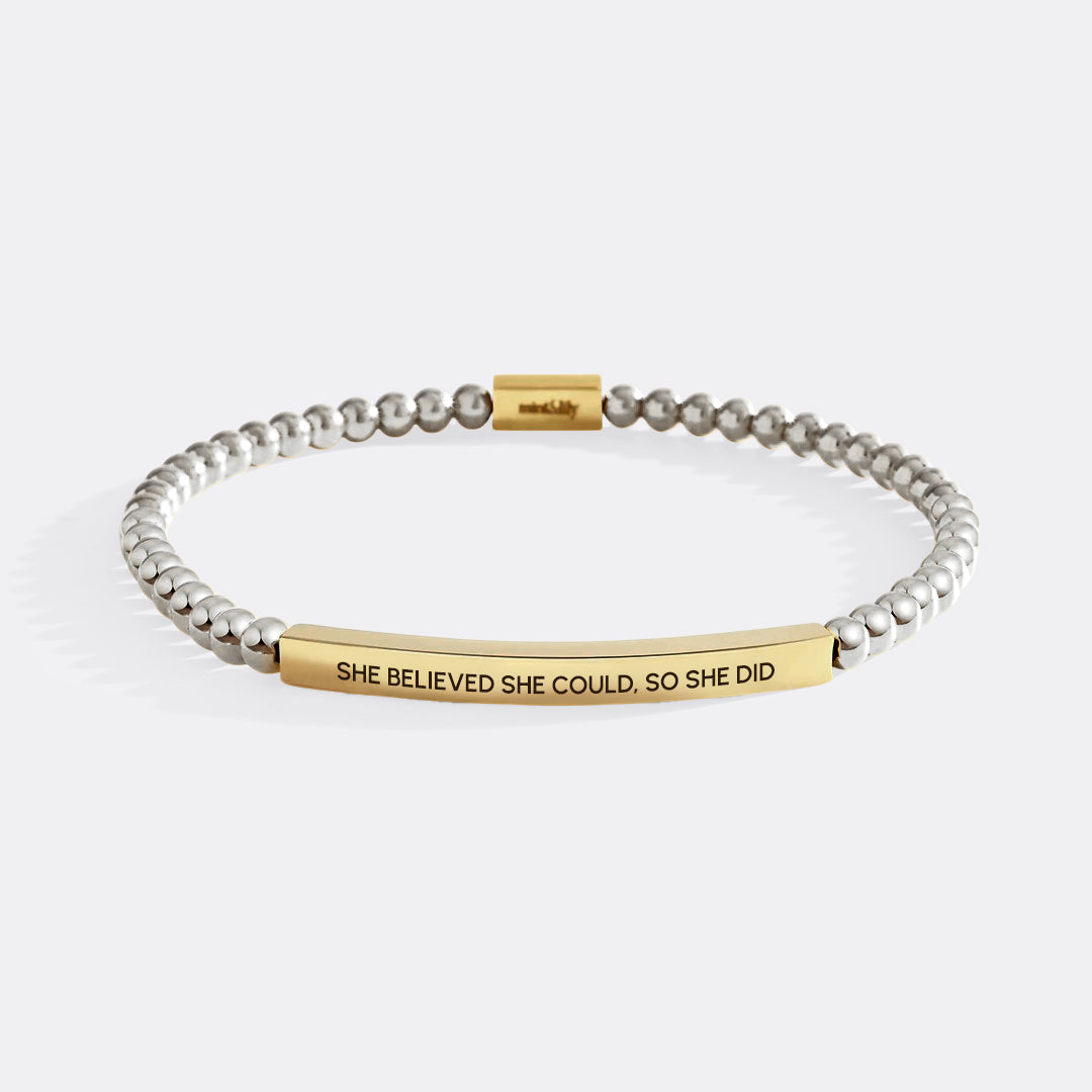 She Believed She Could, So She Did Beaded Inspire Bracelet
