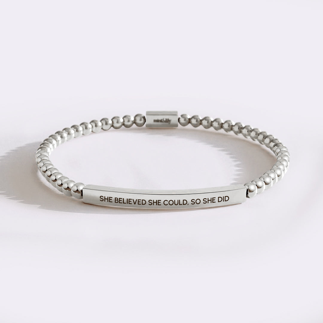 She Believed She Could, So She Did Beaded Inspire Bracelet