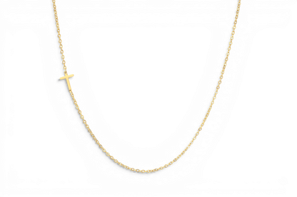 Dainty Sideways Cross Necklace