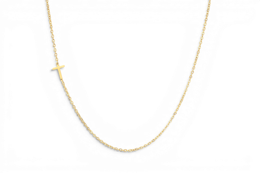 Dainty Sideways Cross Necklace