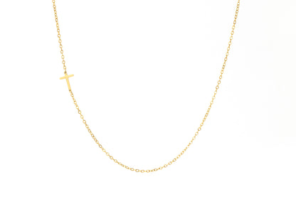 Dainty Sideways Cross Necklace
