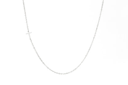 Dainty Sideways Cross Necklace
