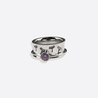 Silver Dandelion Birthstone Spinning Fidget Ring
