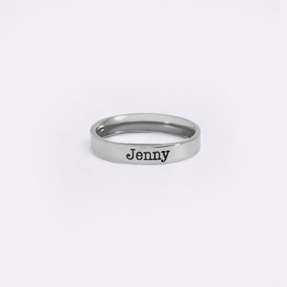 Engraved Stackable Name Ring | 3mm Band
