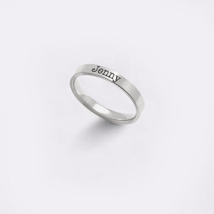 Engraved Stackable Name Ring | 3mm Band
