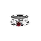 Silver Dandelion Birthstone Spinning Fidget Ring