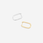 Square Pave Hoop Earrings