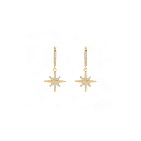 Starburst Drop Huggie Earrings