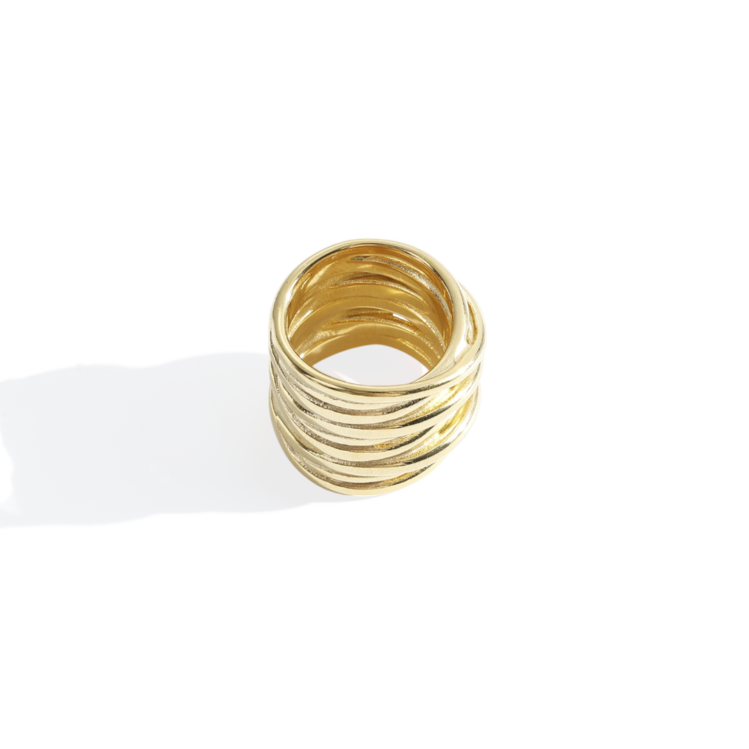 Statement Gold Coil Ring