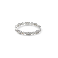 Sterling Silver Marquis and Dot Band