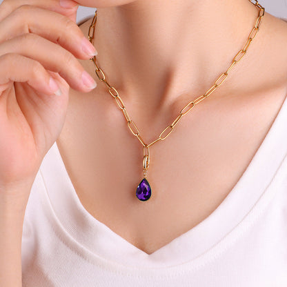 Teardrop Birthstone Charm