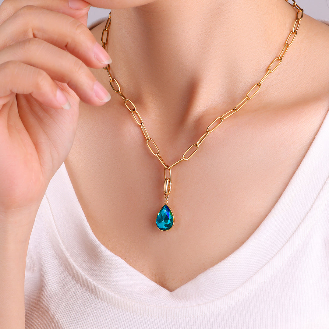 Teardrop Birthstone Charm