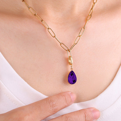 Teardrop Birthstone Charm