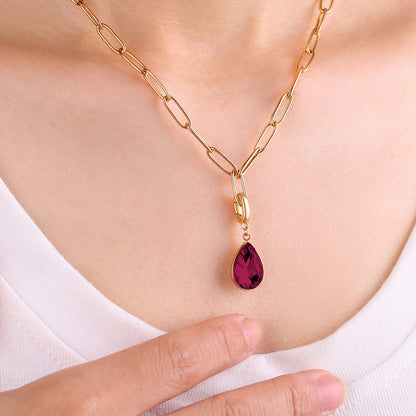 Teardrop Birthstone Charm