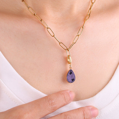 Teardrop Birthstone Charm