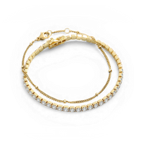 Tennis Bracelet and Satellite Chain Bracelet Bundle