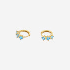 Three-Stone Birthstone Huggie Hoops