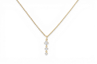 Three Stone Drop Pendant Necklace
